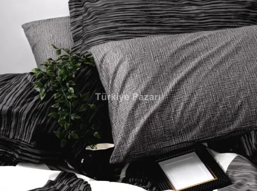 Modern Çift Kişilik Nevresim Takımı Niko Antrasit