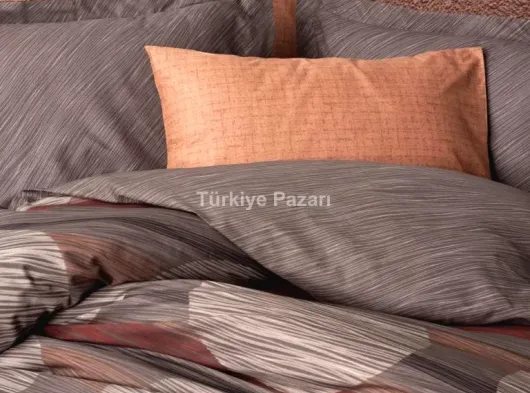 Modern Çift Kişilik Nevresim Takımı Fluss Tarçın 8680108078396
