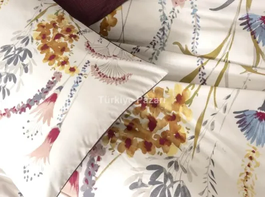Çift Kişilik Modeline Nevresim Takımı Flos Bordo