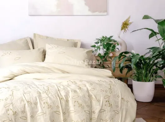 Cotton Keten Çift Kişilik Nevresim Takımı Lapelis