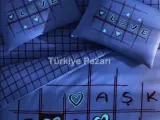 Glow Parlayan Çift Kişilik Nevresim Takımı Romenta Kırmızı