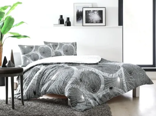 Çift Kişilik Ranforce Nevresim Takımı Sparkle Gri