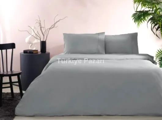 Ranforce Çift Kişilik Nevresim Takımı Basic Antrasit
