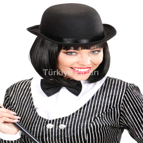 Charlie Chaplin Stil Yetişkin Şapkası – Siyaelon Parti Şapkası
