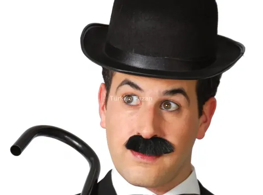 Charlie Chaplin Stil Yetişkin Şapkası – Siyaelon Parti Şapkası