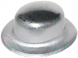 Gümüş Renk Hologramlı Plastik Yuvarlak Melon 27x24 cm