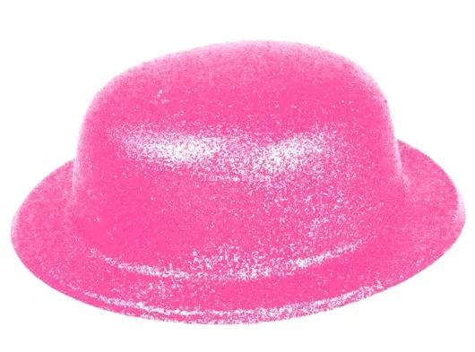 Pembe Renk Simli Melon Yuvarlak Parti Şapkası 24x26 cm