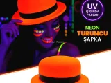 Neon Turuncu UV Parti Şapkası Plastik