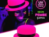 Fuşya Pembe Payetli Disco Parti Şapkası Yetişkin Işıltılı Fötr Model