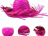 Tropikal Parti Pembe Fuşya Hasır Hawaii Şapkası 13x36 cm