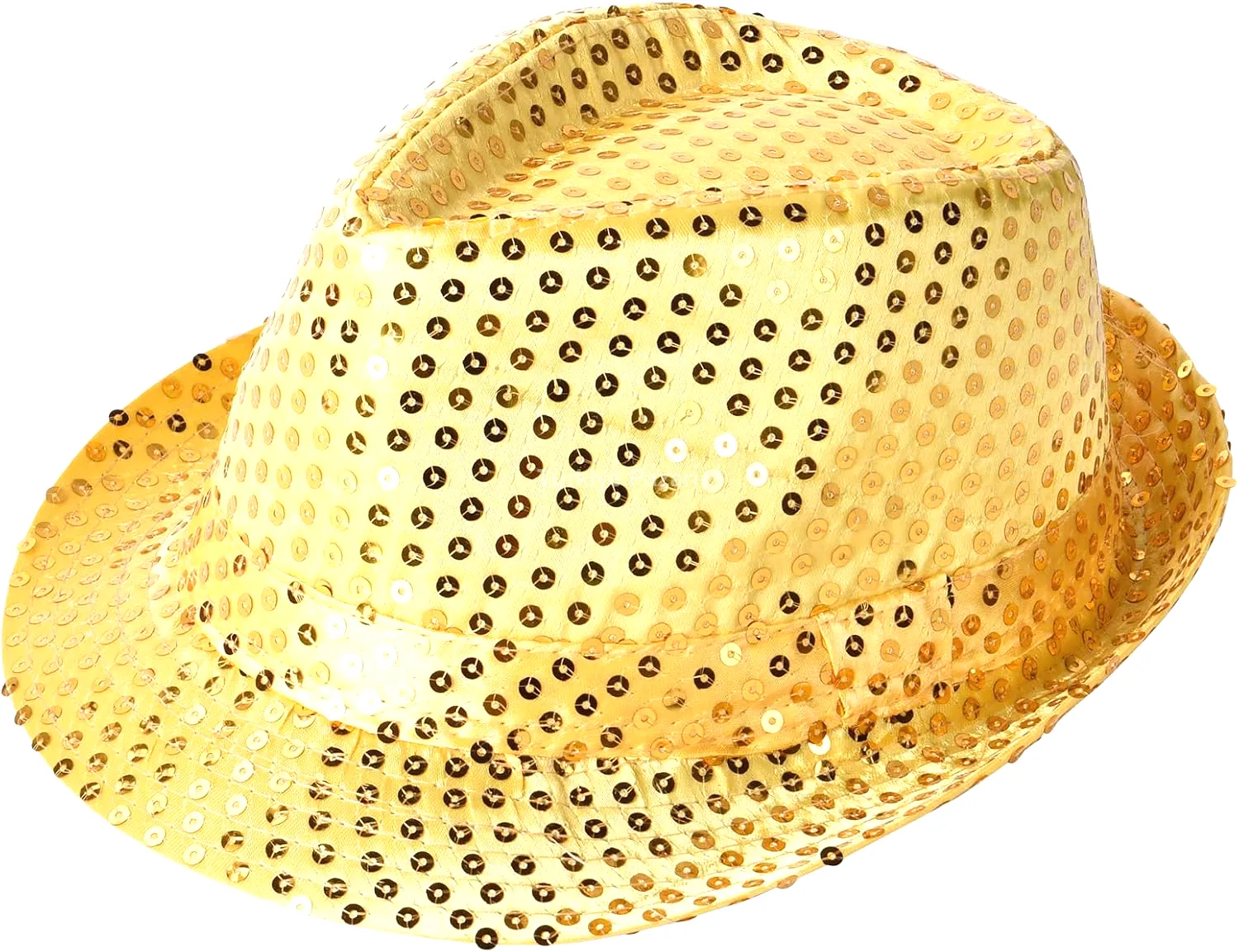 Disko Star Altın Gold Payetli Fötr Şapka Yetişkin Boy