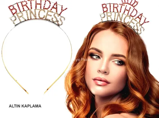 Birthday Princess Kristal Taç – Altın Kaplama