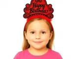 Kırmızı Happy Birthday Prenses Tacı – Doğum Günü Taç Aksesuarı