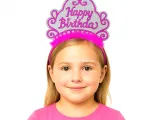 Pembe Happy Birthday Prenses Tacı – Doğum Günü Taç Aksesuarı