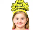 Sarı Happy Birthday Prenses Tacı – Doğum Günü Taç Aksesuarı